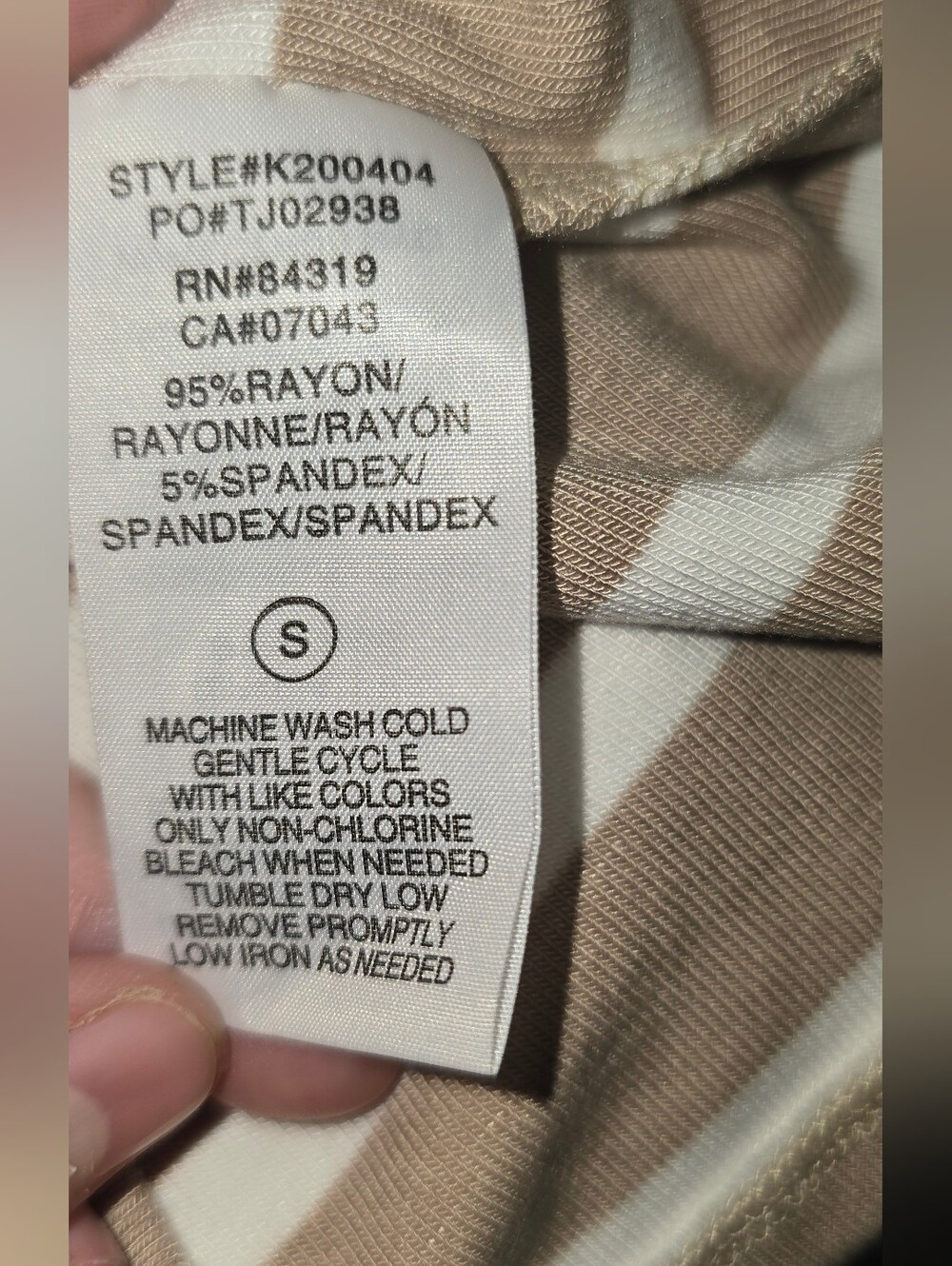 Cyrus Beige and White Striped Boatneck Short Sleeve Top - Picture 4 of 4